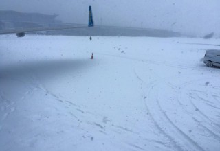 Аэропорт Борисполь засыпало снегом